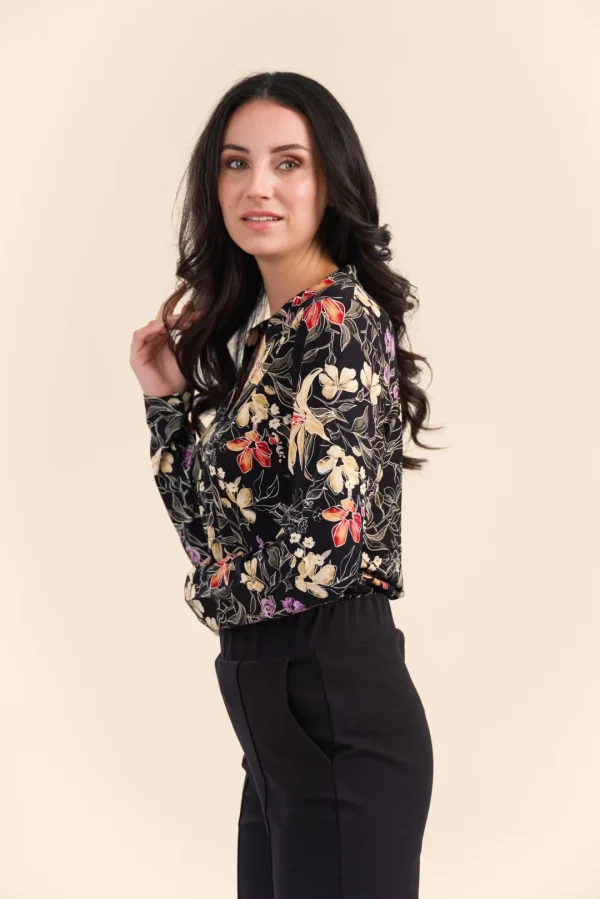 Anna Blouse Long Sleeve Jersey Botanical flower