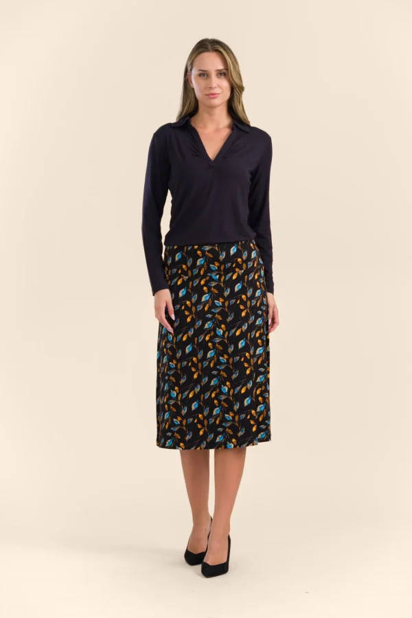 Claudia Skirt Jersey autumn leaves