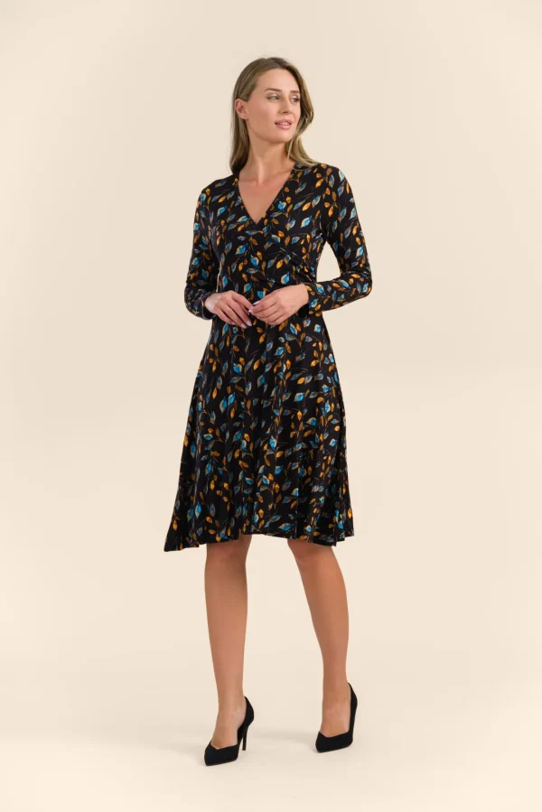 Daisey Dress Jersey autumn leaves