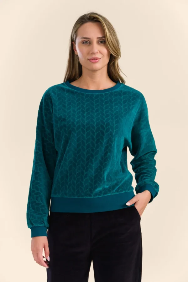 Eileen Top Velours Jacquard ivy