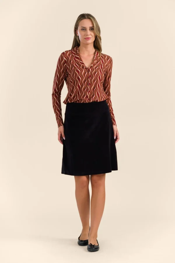 Esmée Skirt Velours plain black