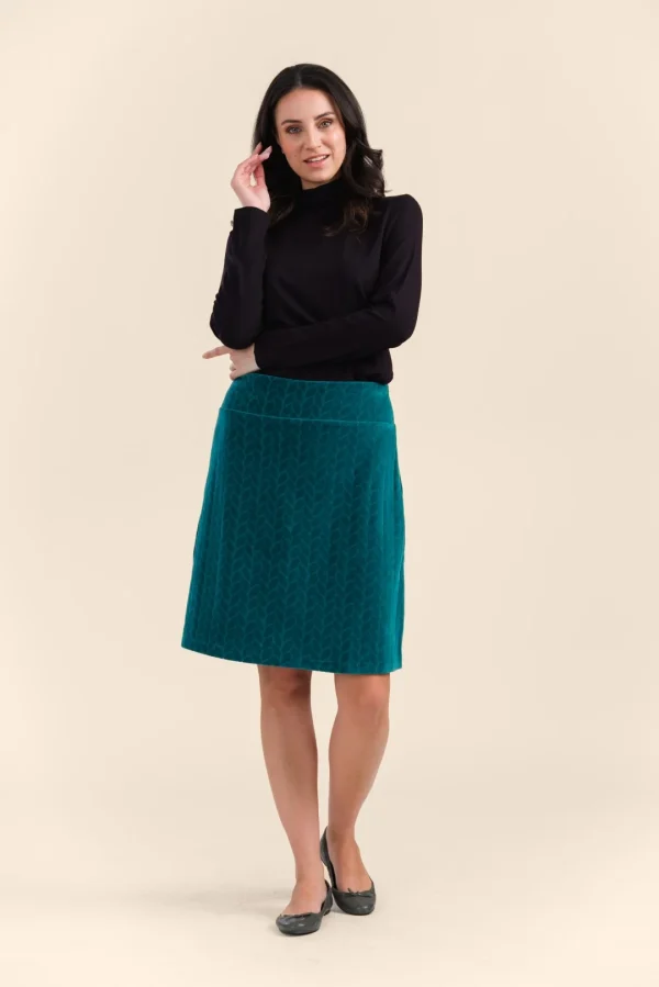 Esmée Skirt Velours Jacquard ivy