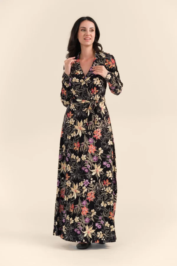 Helena Dress Jersey botanical flower
