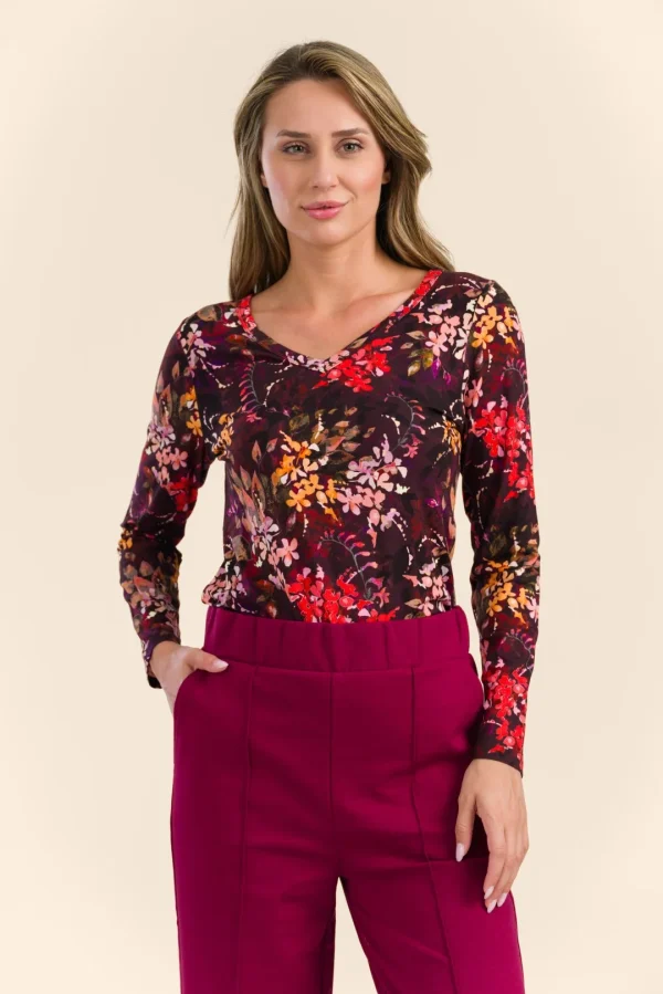 Lynn Top Jersey autumn flower