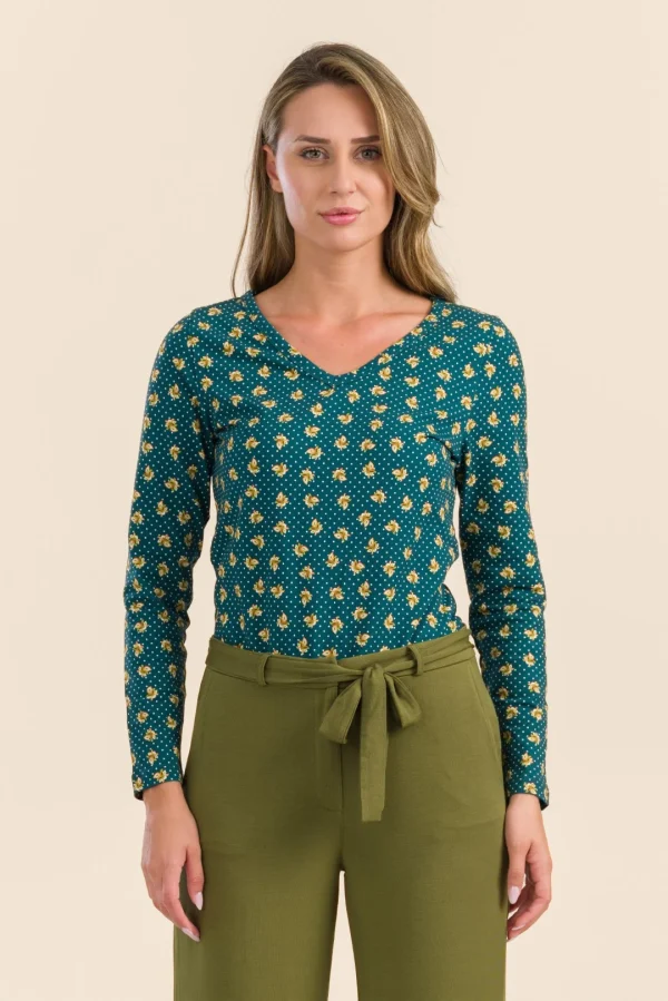 Lynn Top Jersey hazel dot green