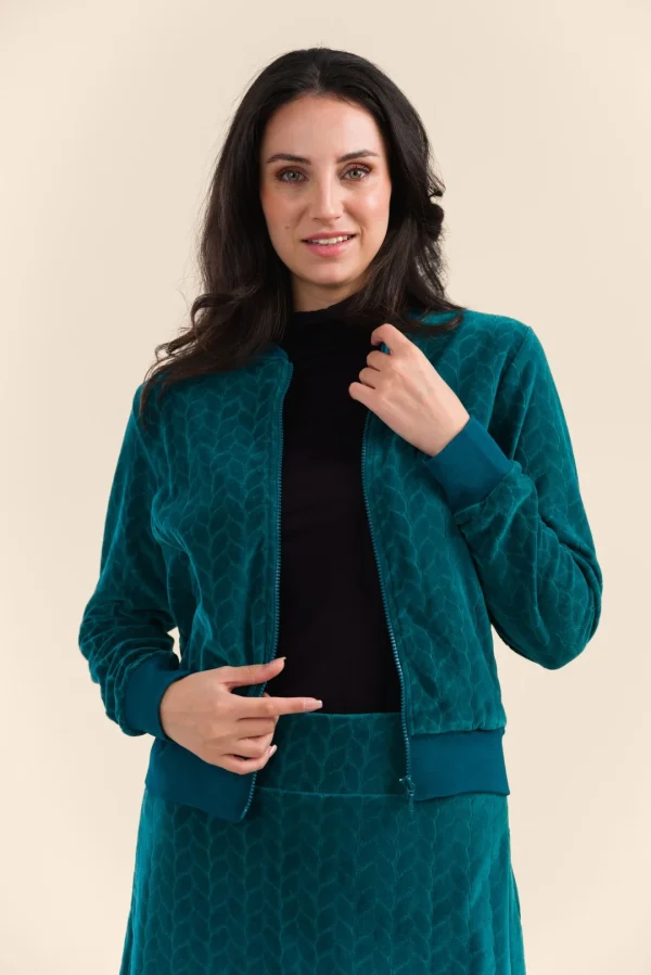 Nora Bomber Jacket Velours Jacket ivy