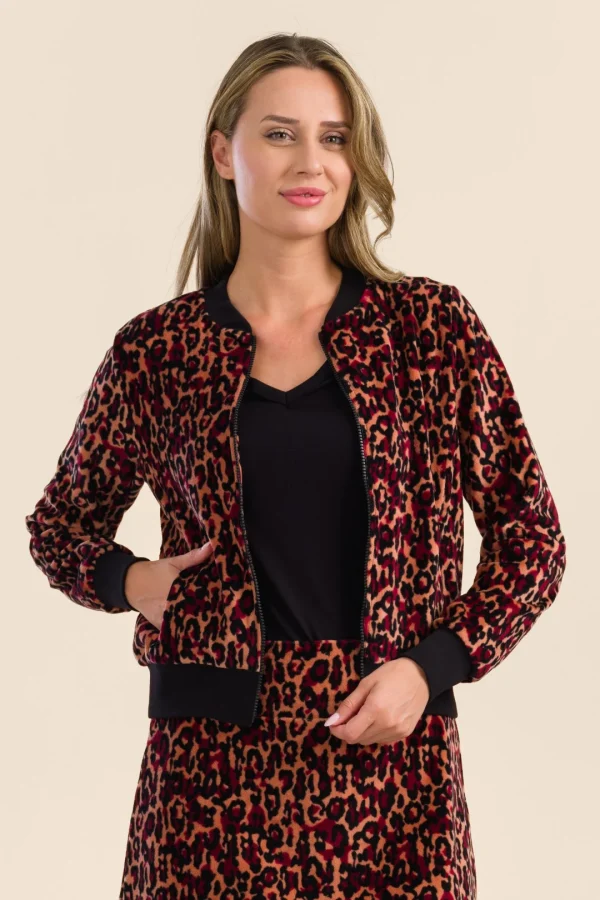 Nora Bomber Jacket Velours leo
