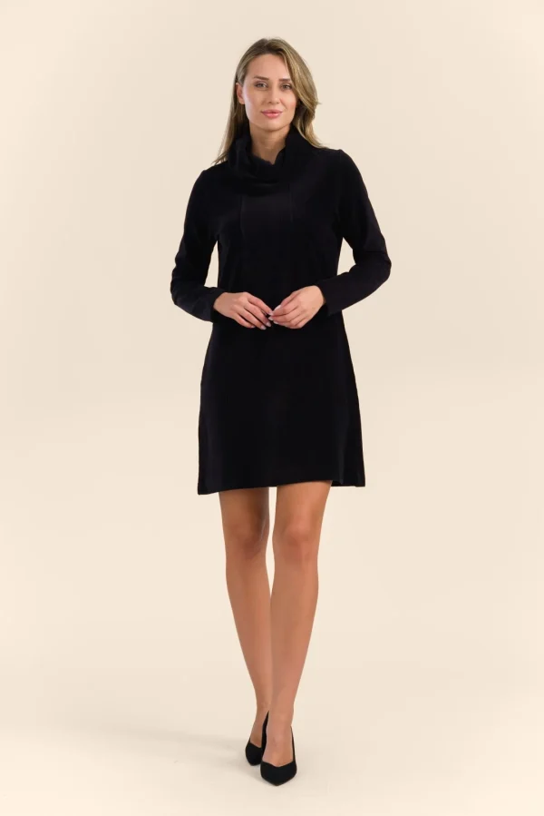 Pleun Tunique Rib Velours plain black