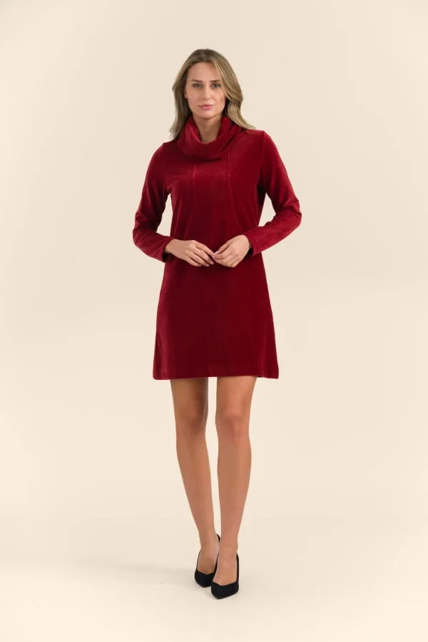 Pleun Tunique Rib Velours plain fried brick