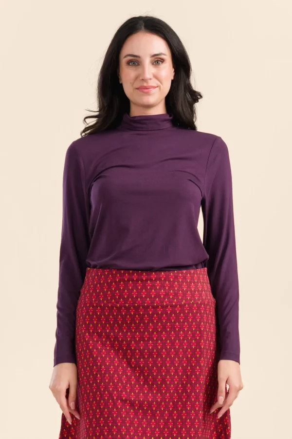 Rose Top plain aubergine