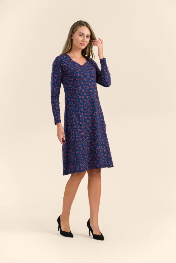 Sandra Dress Hazel Dot blue