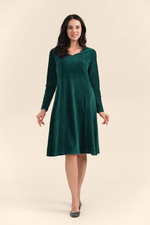 Sandra Dress plain rain forest
