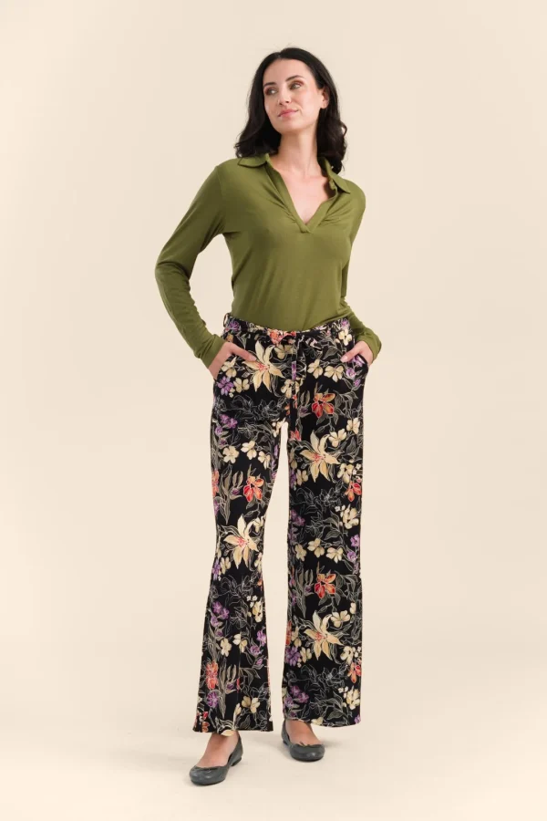 Sue Trousers Jersey botanical flower