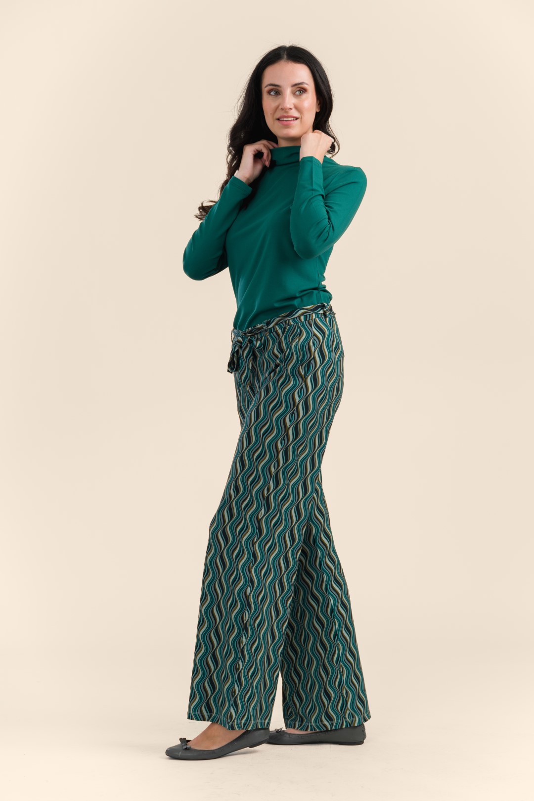 Sue Trousers Jersey glaze green - Image 3