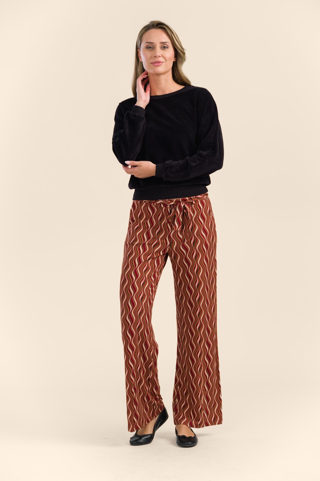Sue Trousers Jersey glaze red