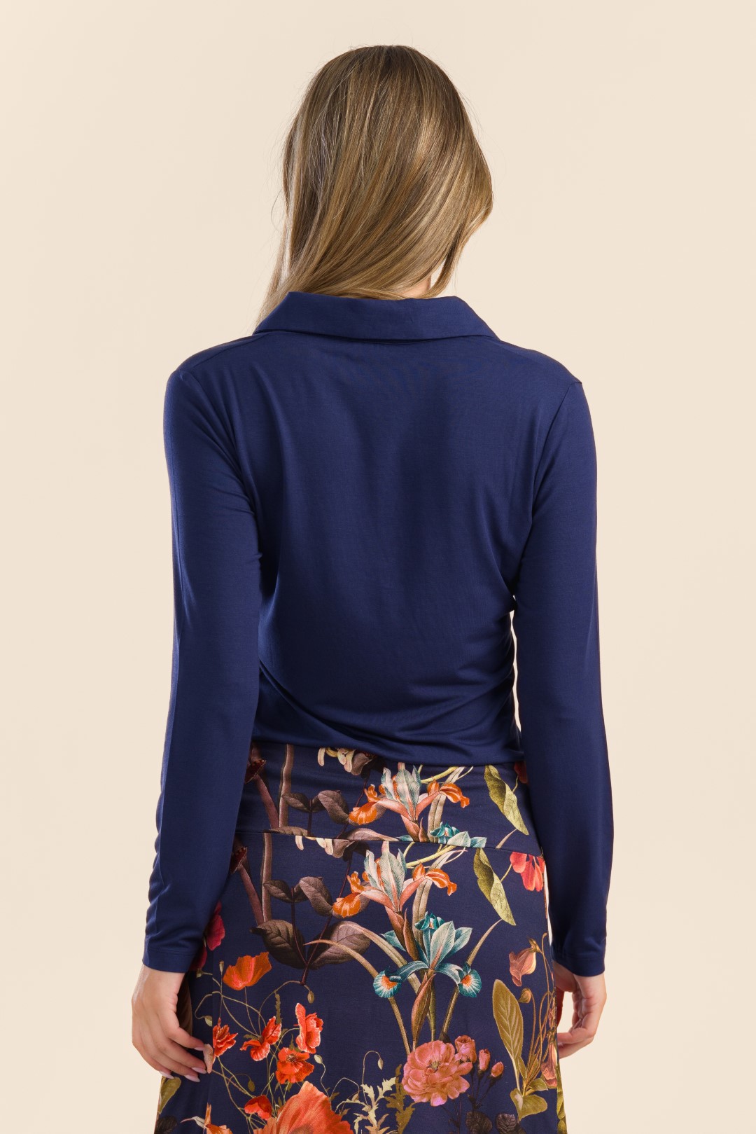 Suzy Top Long sleeve Jersey plain naval academy - Image 4