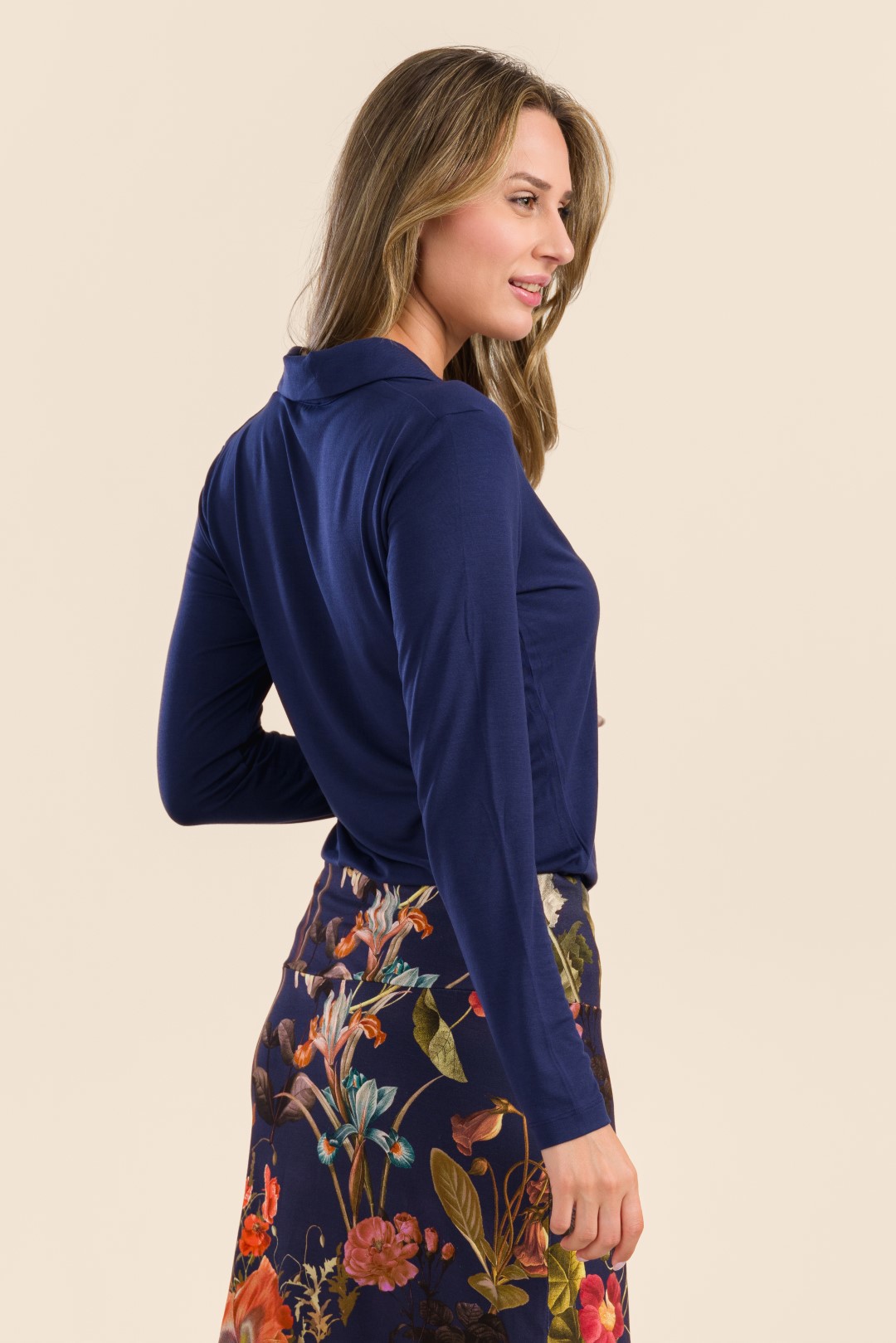 Suzy Top Long sleeve Jersey plain naval academy - Image 3