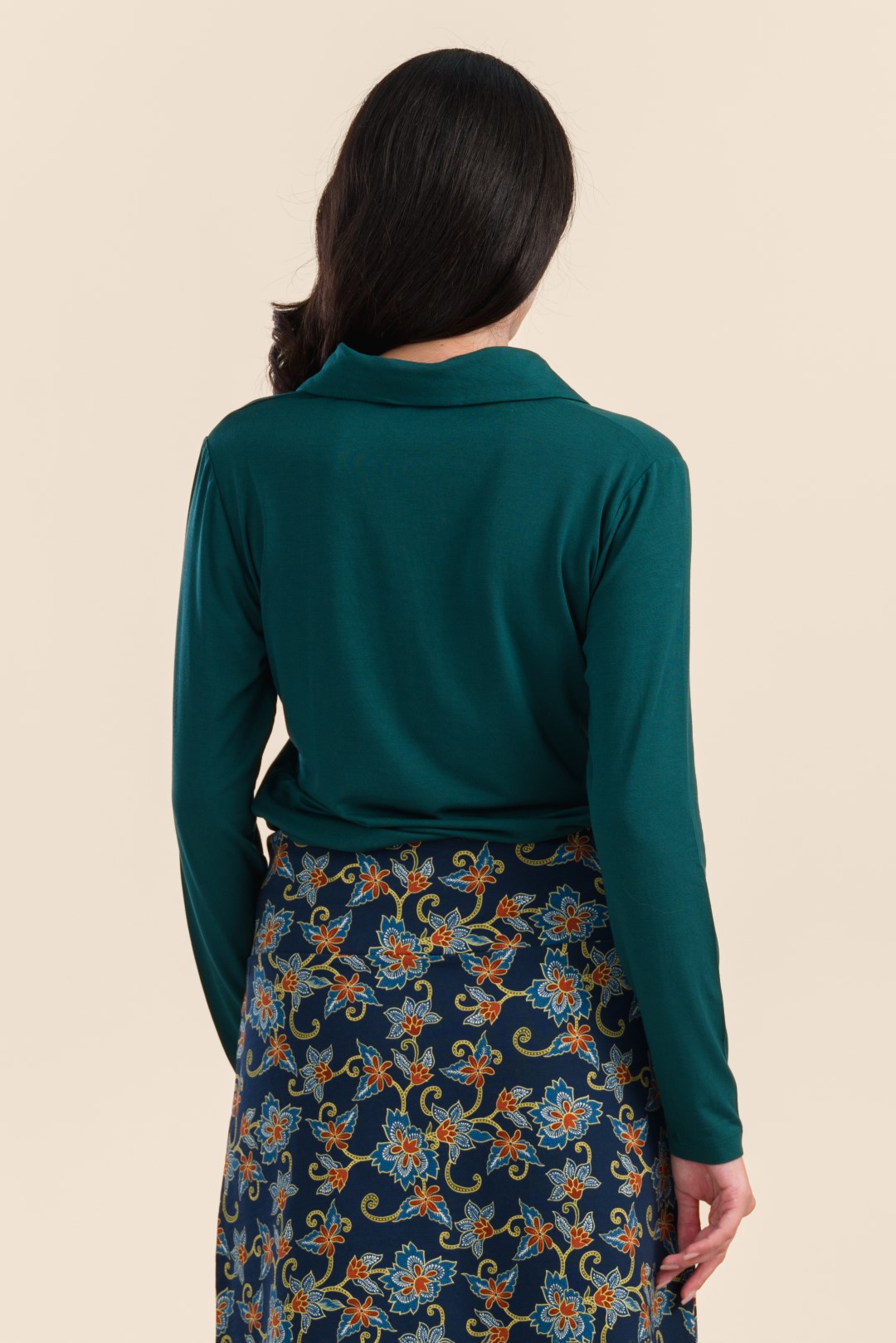 Suzy Top Long sleeve Jersey plain rain forest - Image 2