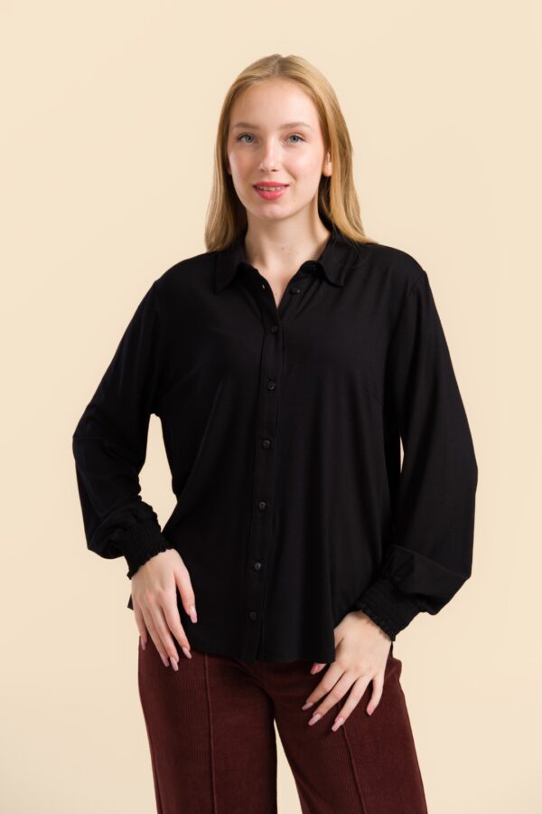 AMY BLOUSE ECOVERO PLAIN BLACK
