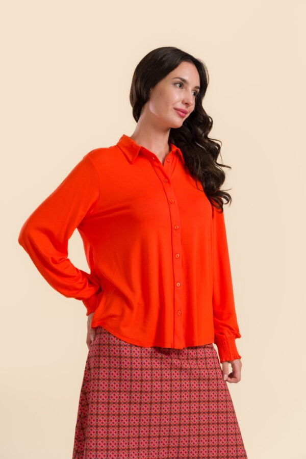 AMY BLOUSE ECOVERO PLAIN RED