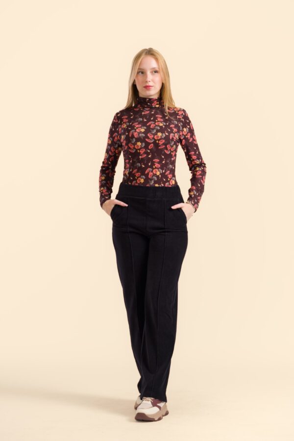HAILEY TROUSERS RIB VELOUR BLACK