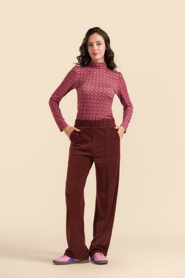 HAILEY TROUSERS RIB VELOUR CHOCOLATE