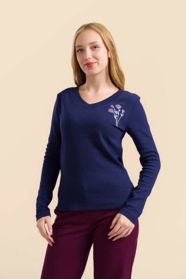 KELLY TOP WAFFLE BLUE