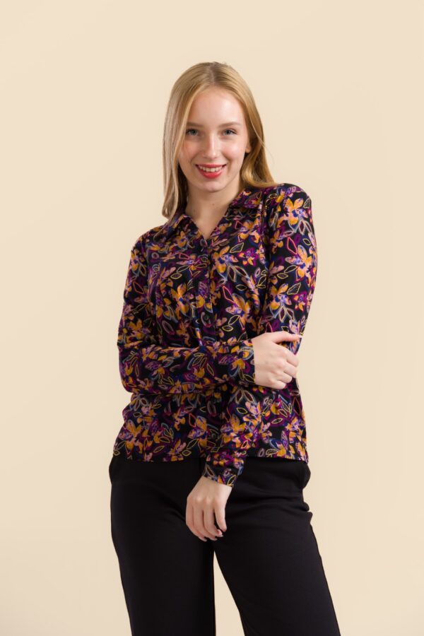 ANNA BLOUSE LONG SLEEVE BRIGHT AUTUMN FLOWERS