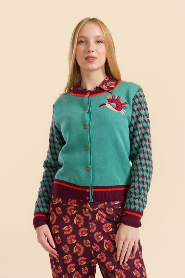 KNITWEAR CARDIGAN BIRD OF PARADISE