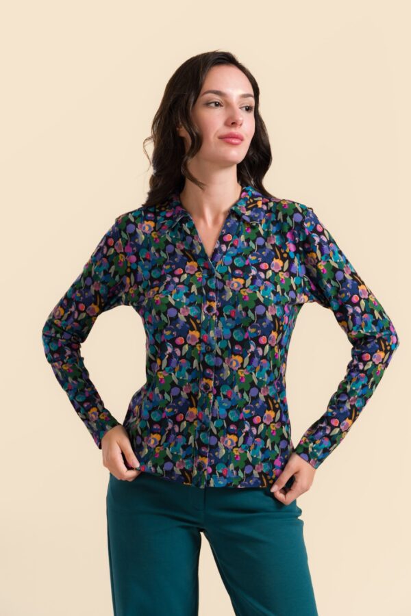 ANNA BLOUSE LONG SLEEVE COLOR SPLASH
