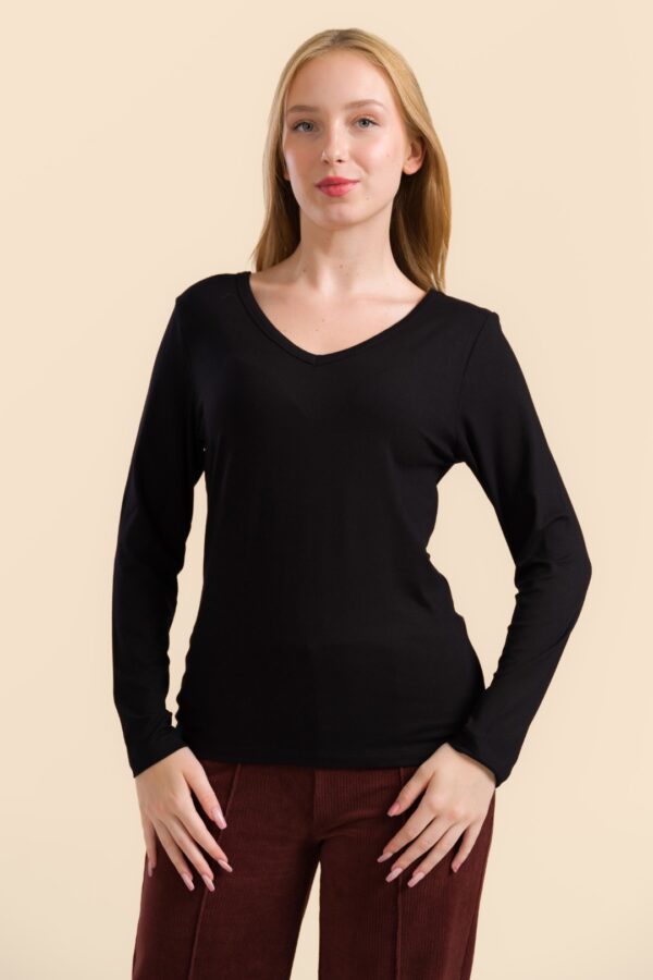 LYNN TOP ECOVERO PLAIN BLACK
