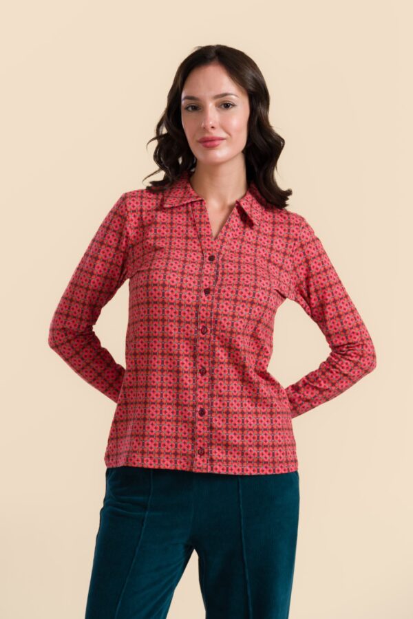ANNA BLOUSE LONG SLEEVE GORGEOUS PORT TILES