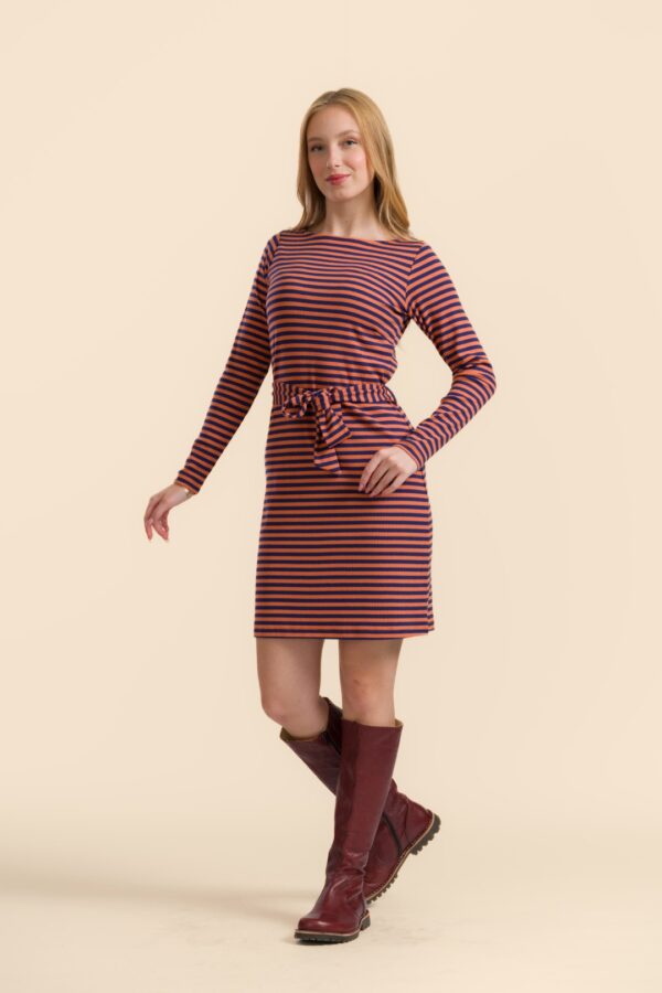 MARLIES DRESS NAVY STRIPES