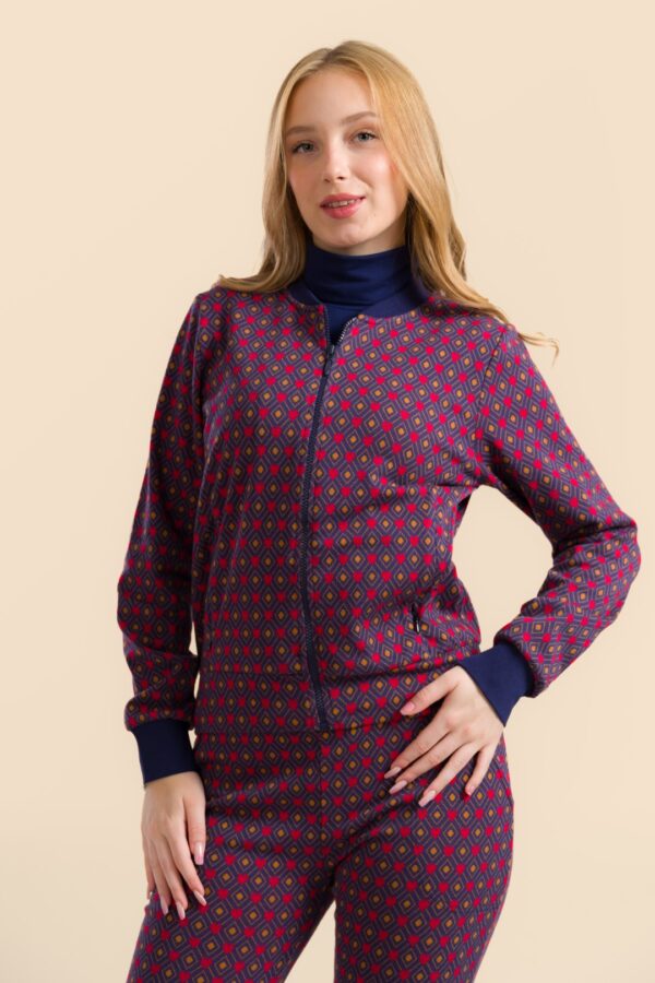NORA BOMBER JACKET JACQUARD HEARTS
