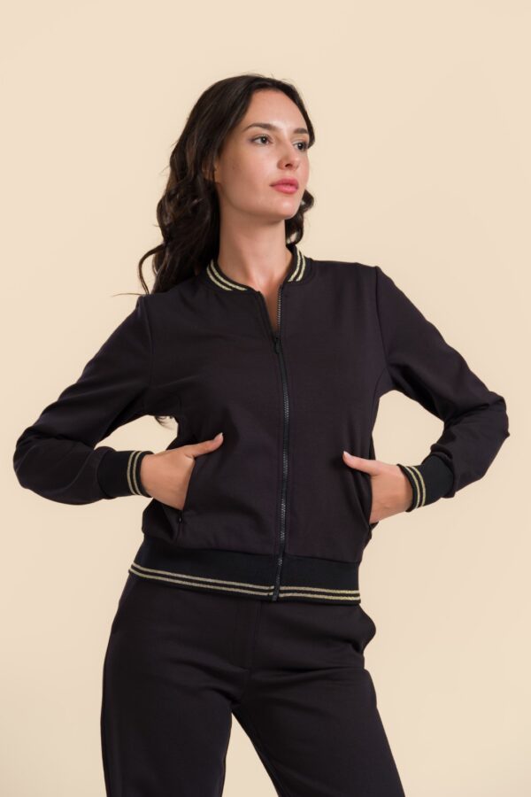 NORA BOMBER JACKET PUNTA DI ROMA BLACK