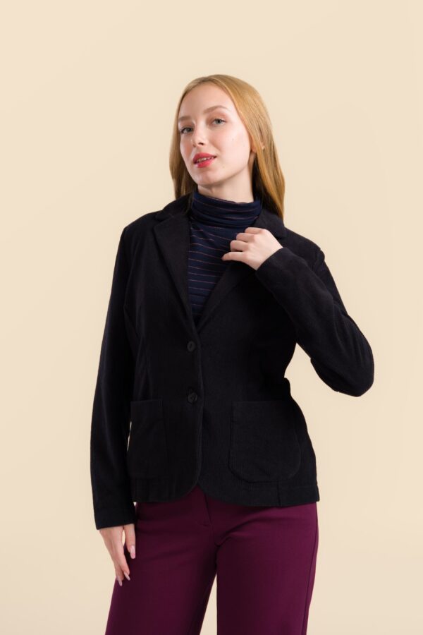 NOVA BLAZER RIB VELOUR BLACK