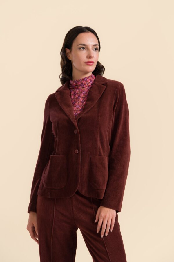 NOVA BLAZER RIB VELOUR CHOCOLATE