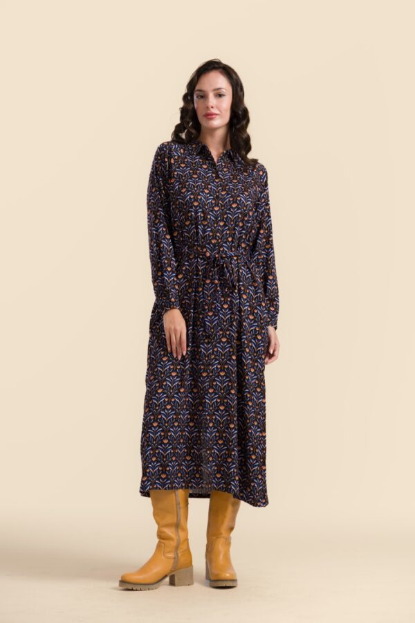 OLIVIA DRESS BAROCK FLOWER BLACK