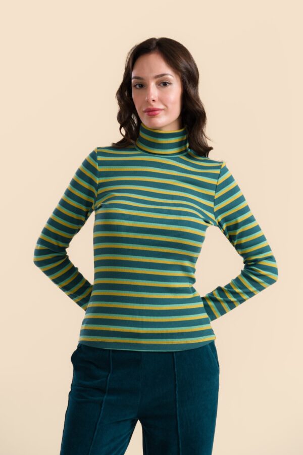 RUBY TOP DEEP TEAL STRIPES