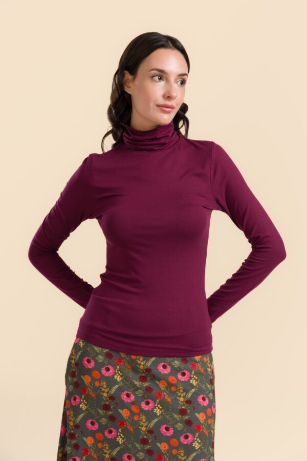 RUBY TOP ECOVERO PLAIN BORDEAUX