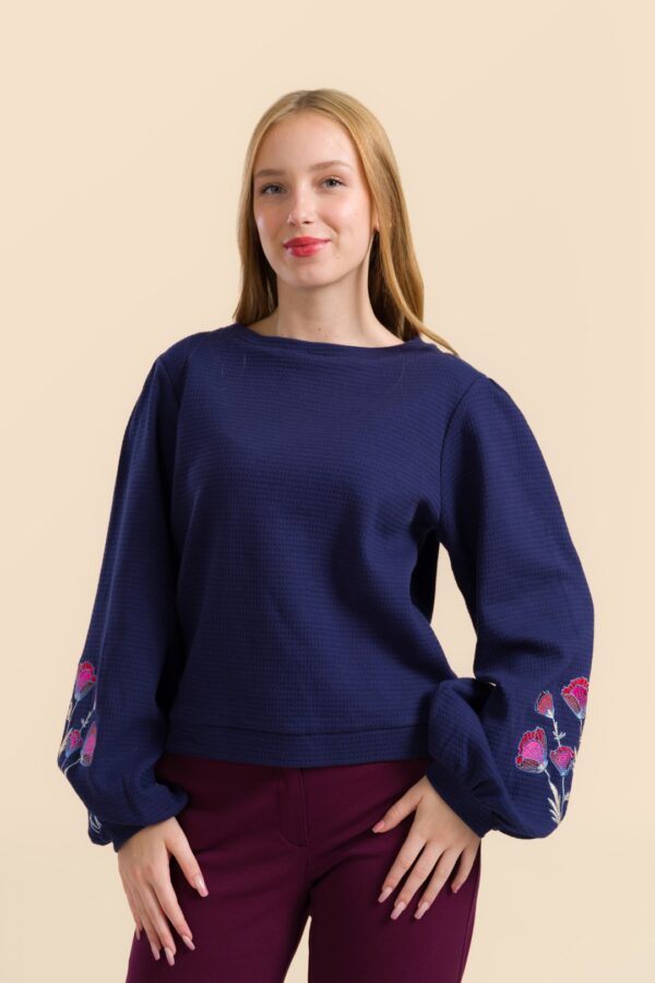 CATHY TOP WAFFLE BLUE
